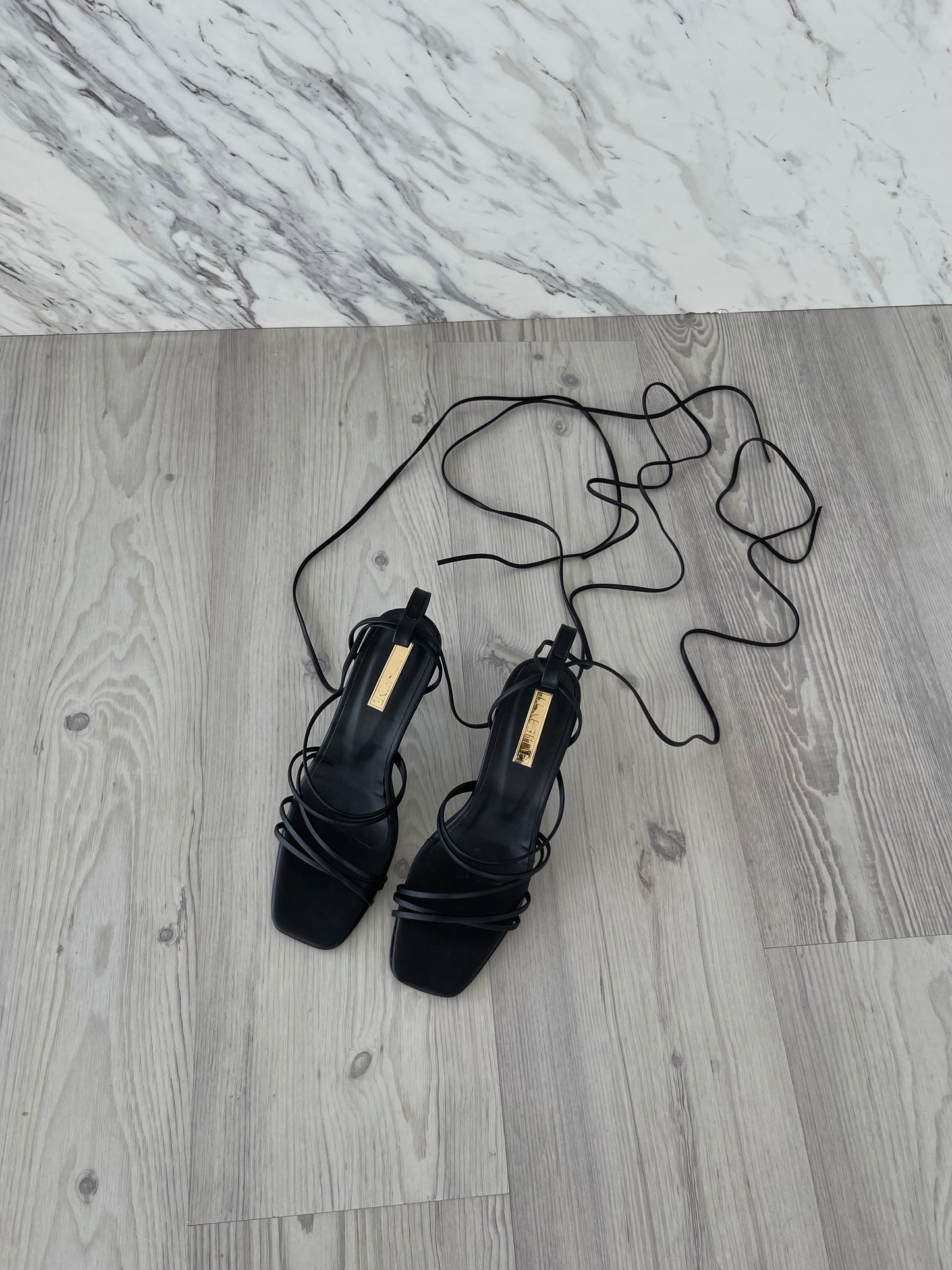 BLACK STRAPPY HEELS