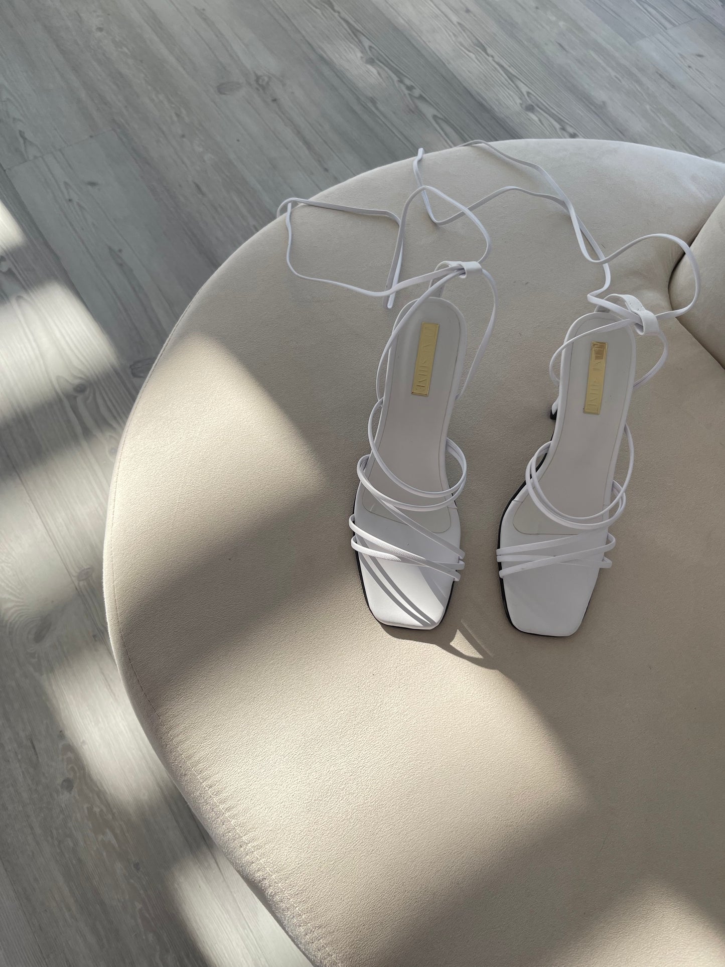 WHITE STRAPPY HEELS