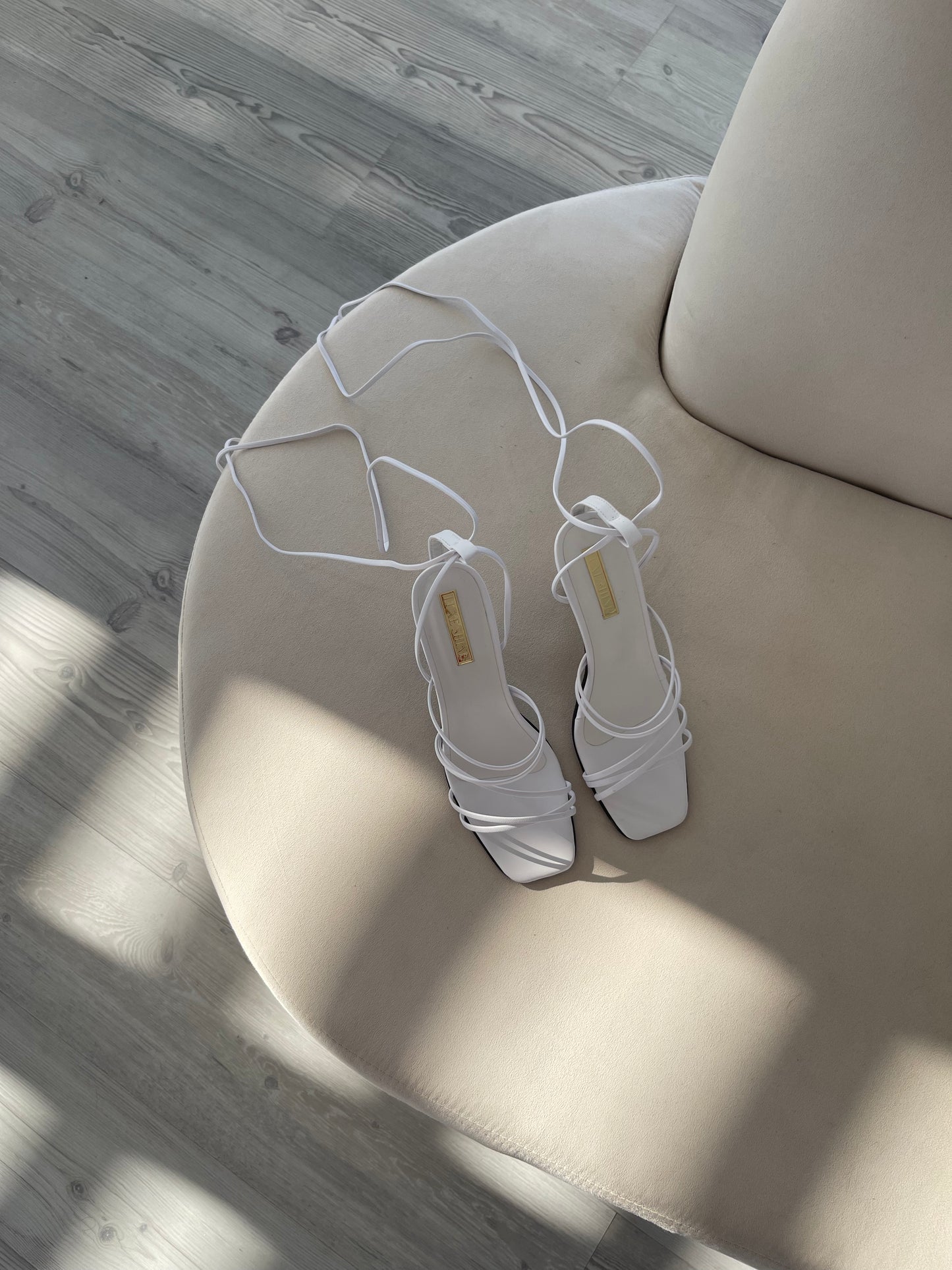 WHITE STRAPPY HEELS
