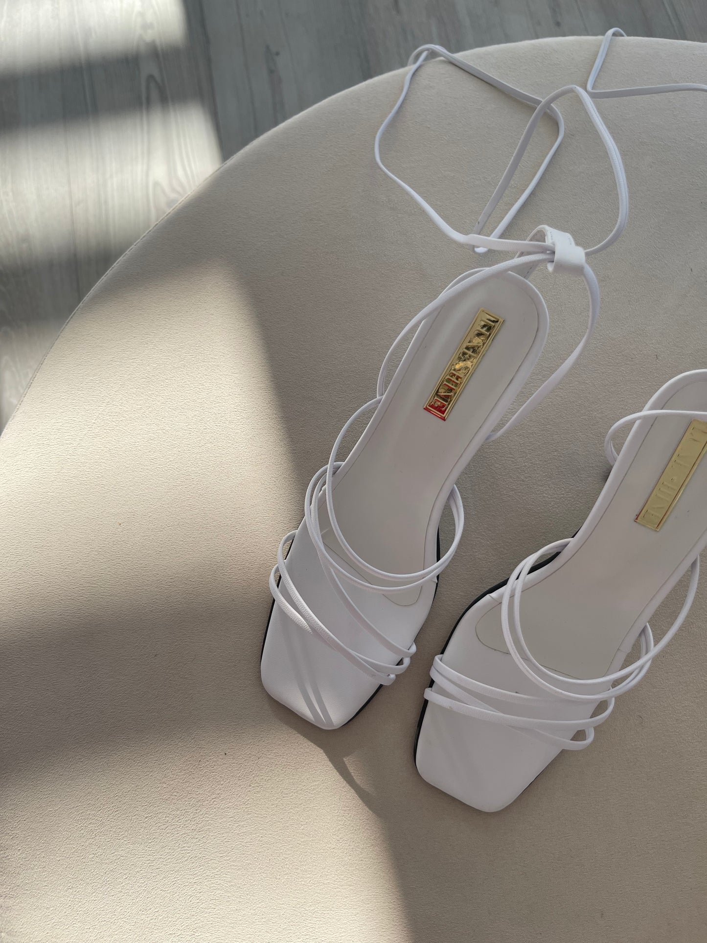 WHITE STRAPPY HEELS