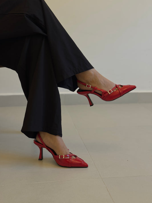 LILI KITTEN HEELS ROJO CEREZA