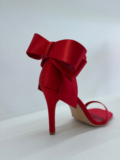 KITTY HEELS SATIN ROJO