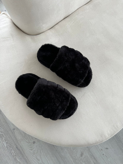 PANTUFLA  PUFFY BLACK